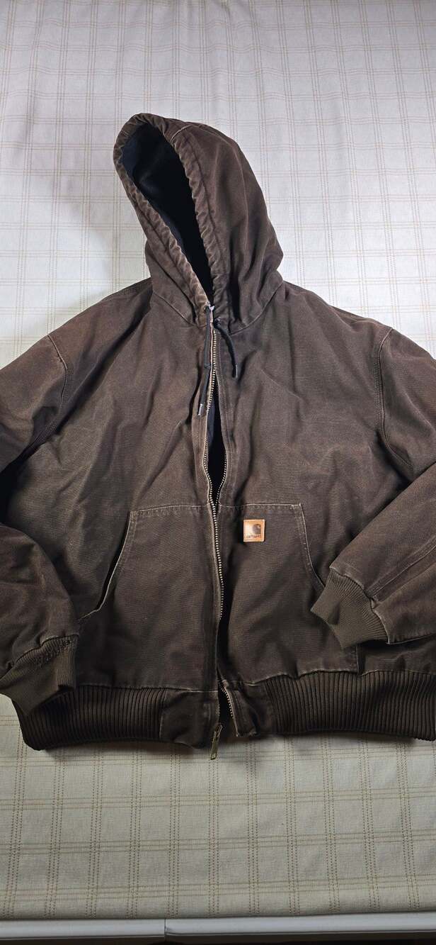 Carhartt Active Jacket Size 2xL Brown Duck Canvas Thermal Lined